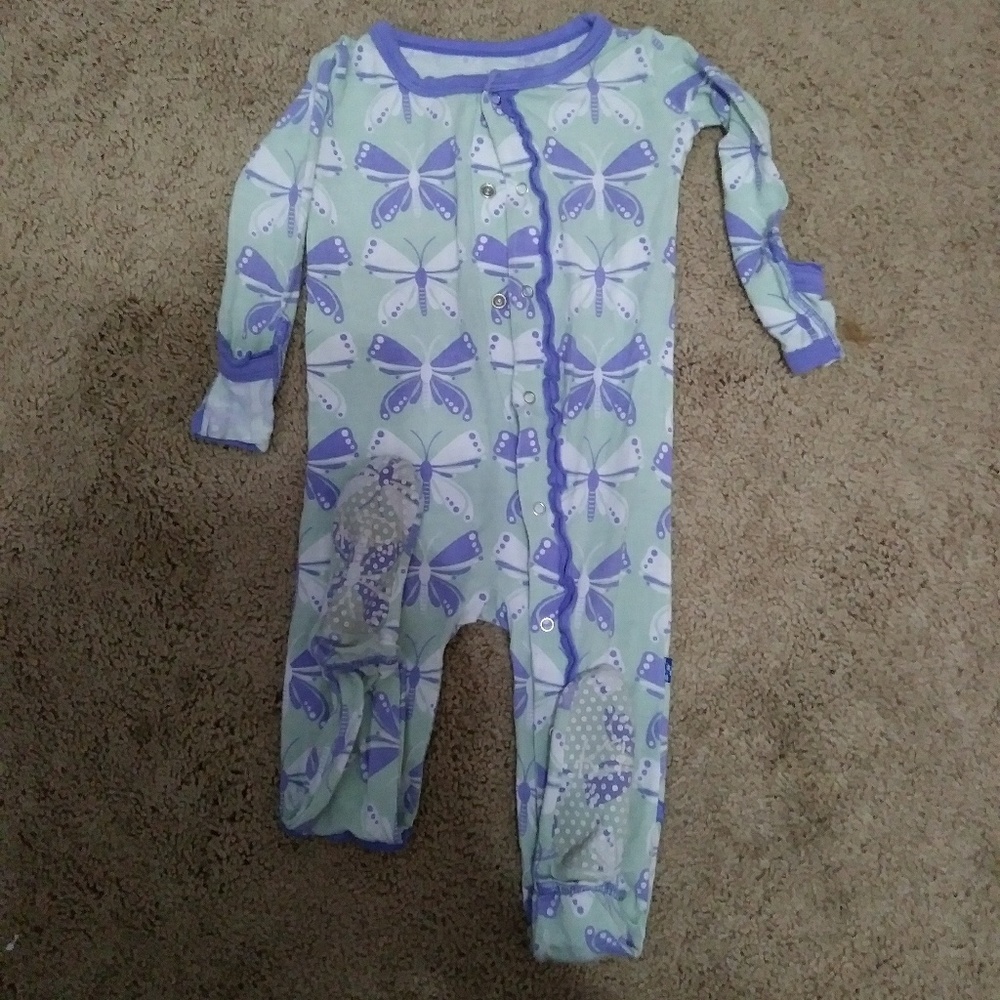 Kickee Pants Ruffle Muffin Footie -Butterflies